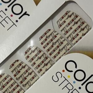New Color Street “Love Notes” Love & Hearts Script Clear Overlay Nail Strips